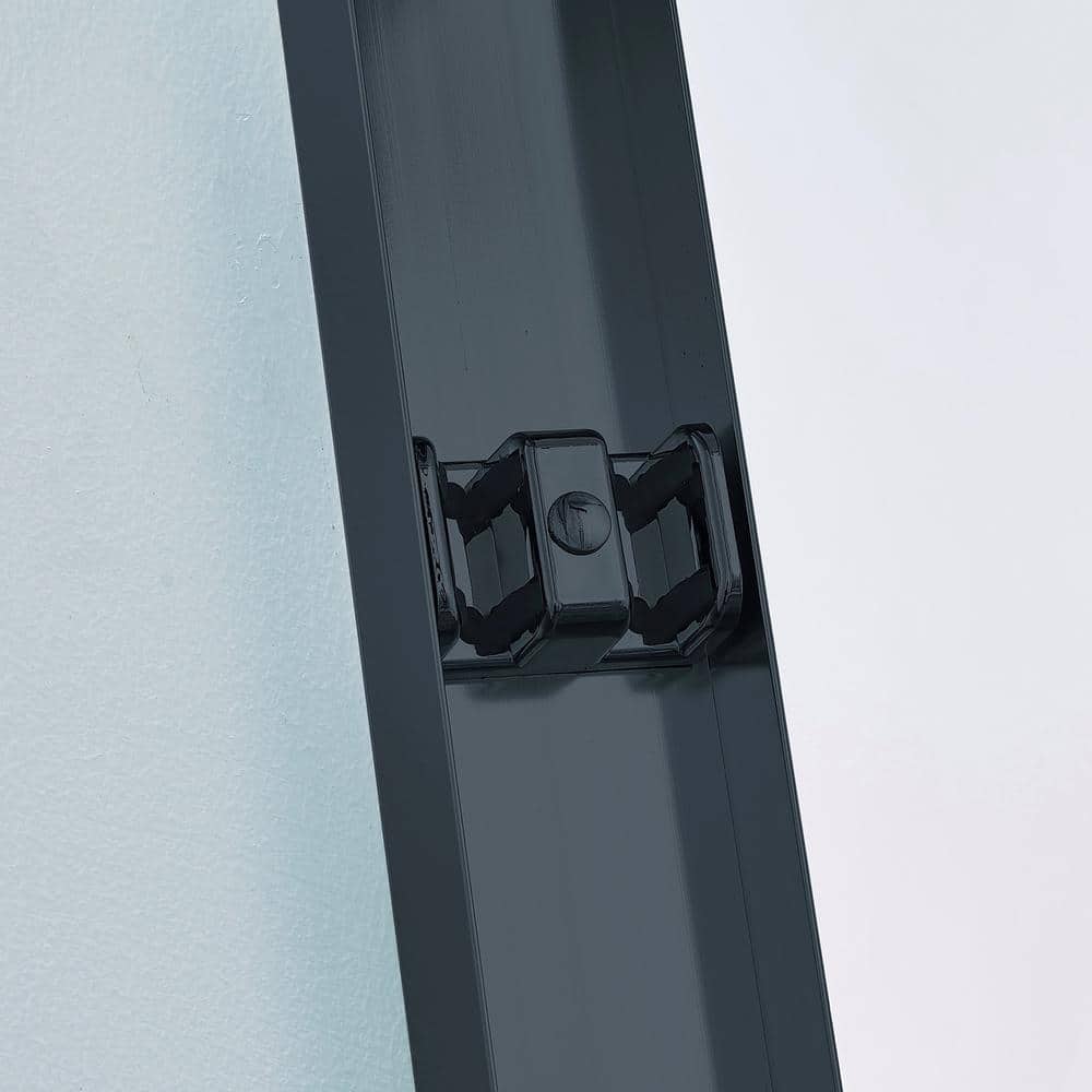 60" Matte Black Aluminum Framed Double Sliding Shower Door