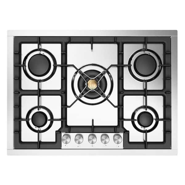 Professional Plus II 30 in. Built in Gas  Cooktop with 5-Sealed Burners in Stainless Steel