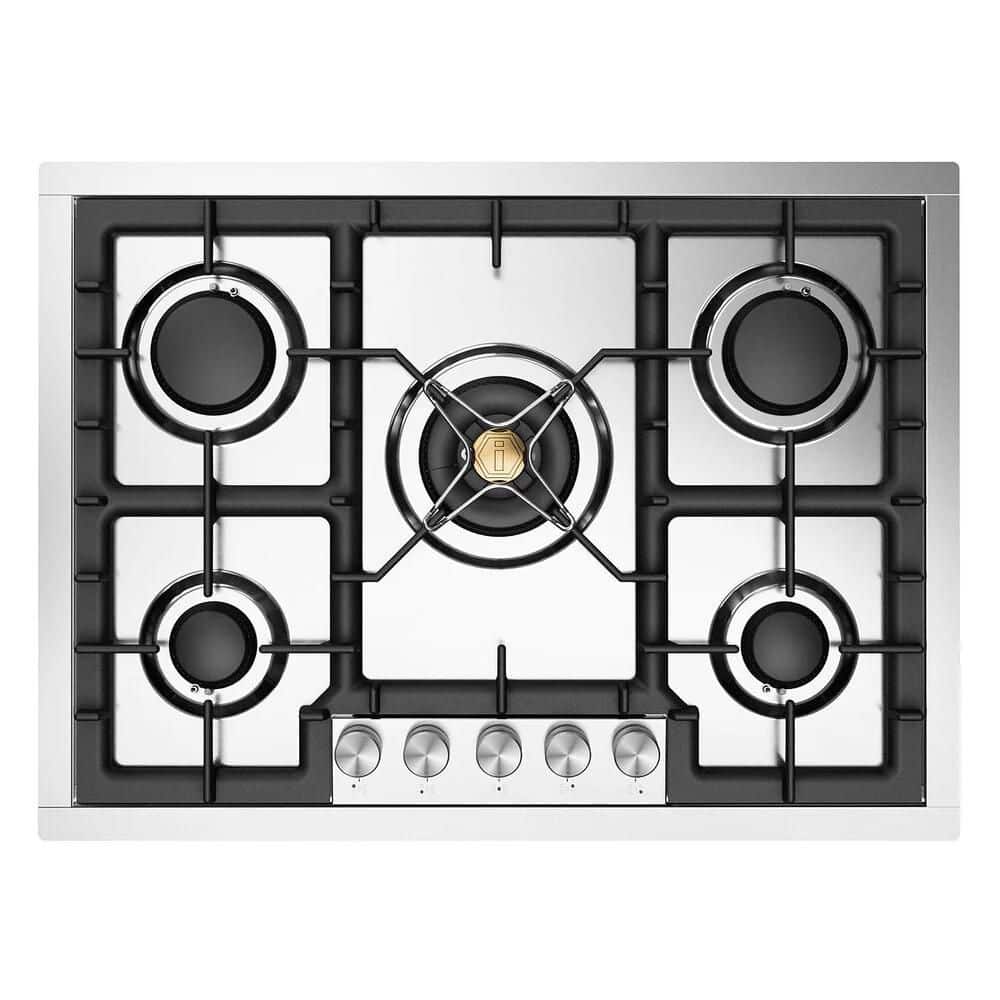 Professional Plus II 30 in. Built in Gas Cooktop with 5-Sealed Burners in Stainless Steel