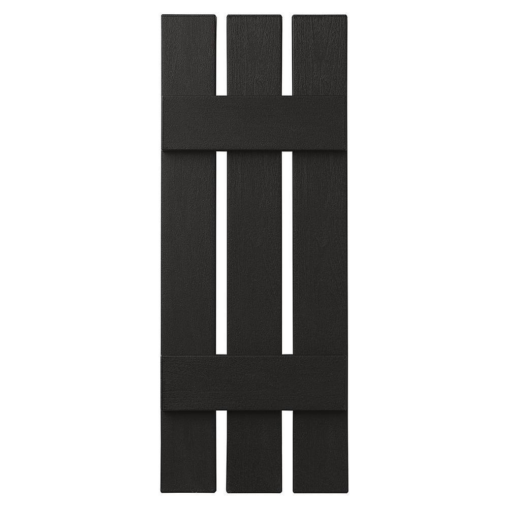 12 in. x 39 in. Polypropylene 3-Board Open Board and Batten Shutters Pair in Peppercorn price history on PriceWatchPro
