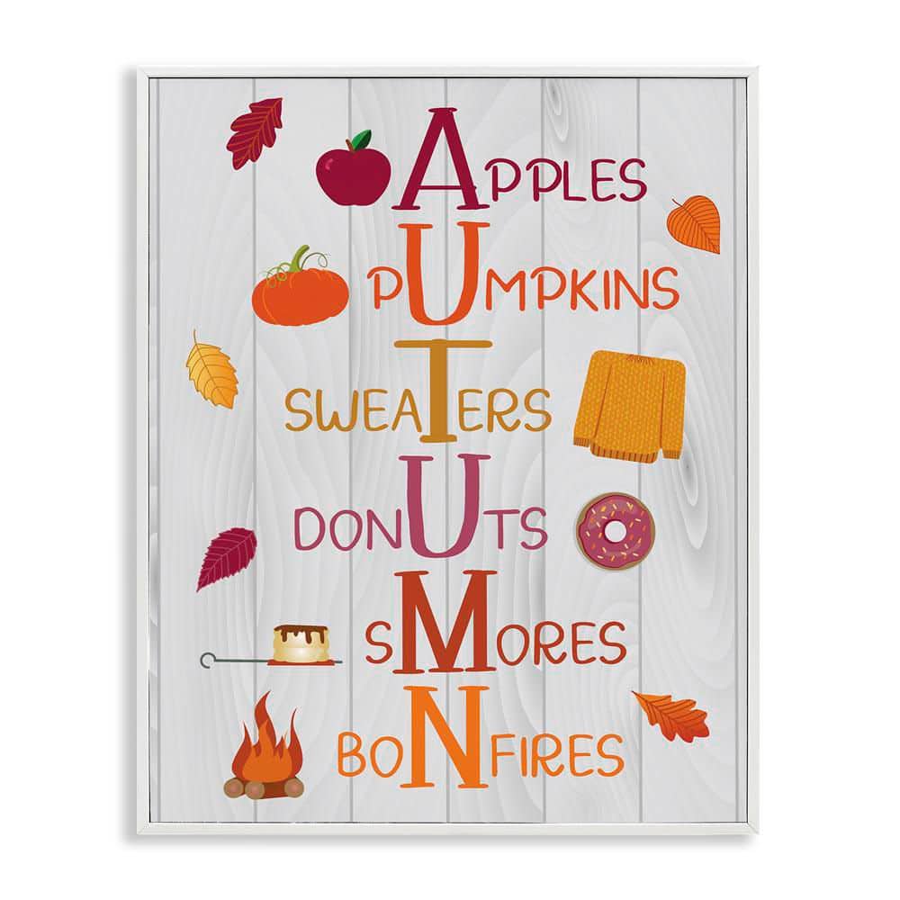 UPC 197081892980 product image for Autumn Letters Seasonal Words by Linda Birtel White Framed Graphic Typography Ar | upcitemdb.com