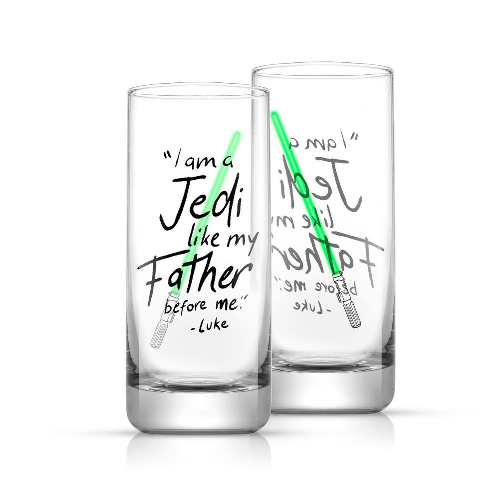 JoyJolt Star Wars New Hope Obi-Wan Kenobi Blue Lightsaber 14.2 oz. Tall  Drinking Glass (Set of 2) JSW10824 - The Home Depot