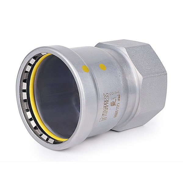 T TITANPRESS 2-1/2 in. Carbon Steel Press x FPT Female Adapter XL HNBR Gas