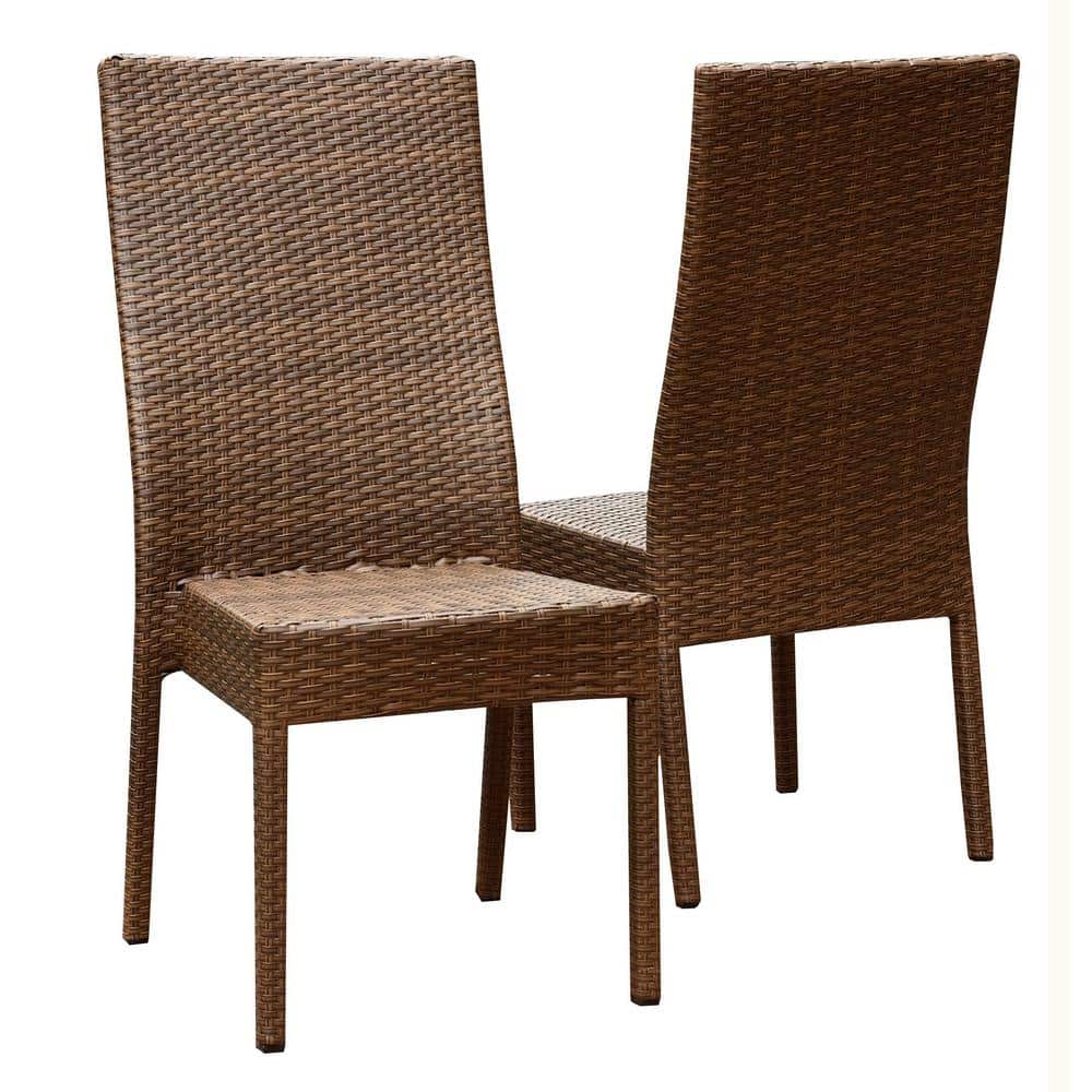 DEVON & CLAIRE Palermo Outdoor (Set Dining Depot Home Wicker of 2) - The Brown Chair DL-RC015-SET2