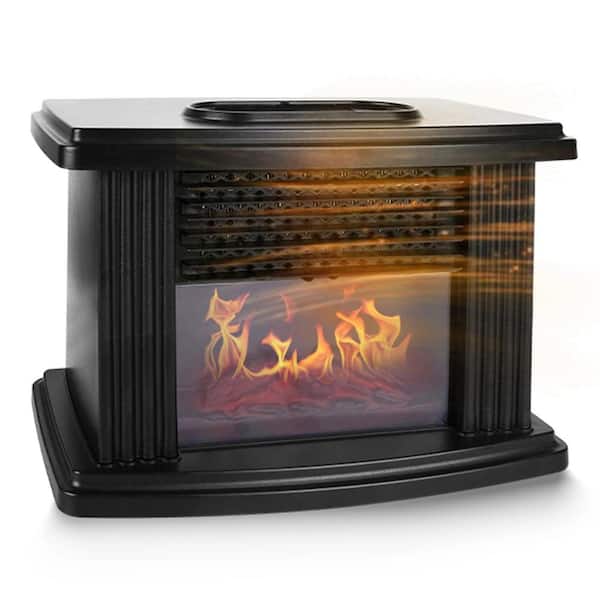 800 W Electric Indoor Tower Ceramic Fan Space Heater with Accurate Digital Thermostat, Timer, Remote & Artificial Flame