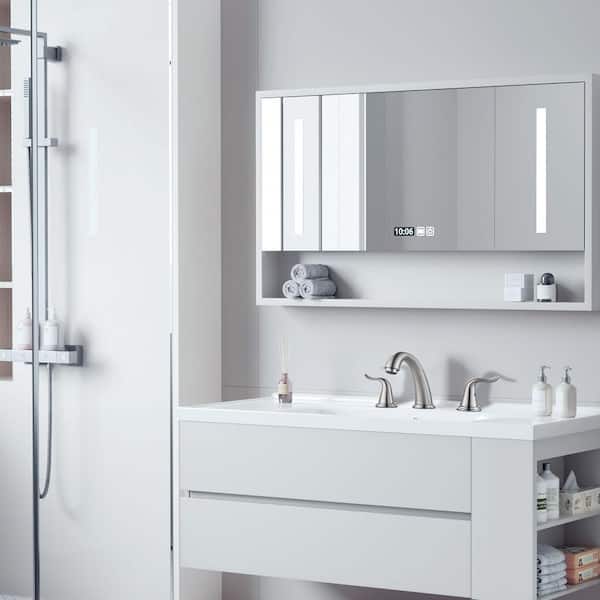 Double Handles Brushed Nickel 8 in. Widespread Bathroom Faucet, with Pop Up Drain