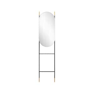 69 in. Modern Leaning Ladder Oval Mirror