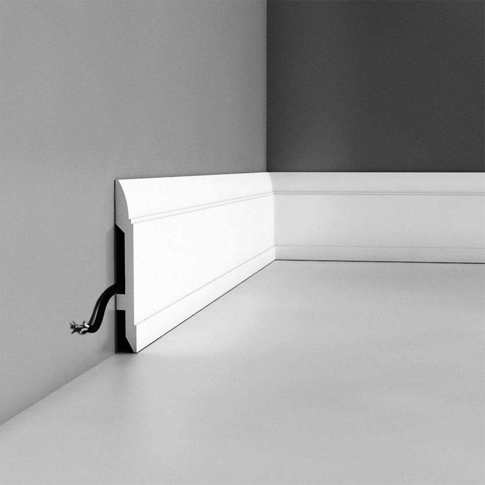 Primed White High Impact Polystyrene Baseboard Moulding Set of 17