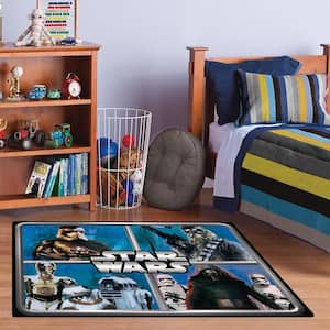 Star Wars 2nd Trilogy Characters Multi-Colored 3 ft. x 5 ft. Indoor Polyester Area Rug