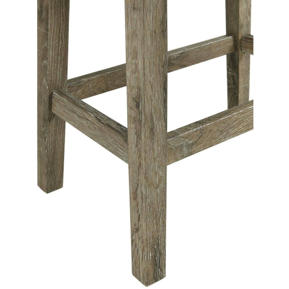 Rustic Cream 4-Piece High-Top Pub Set with Upholstered Stools