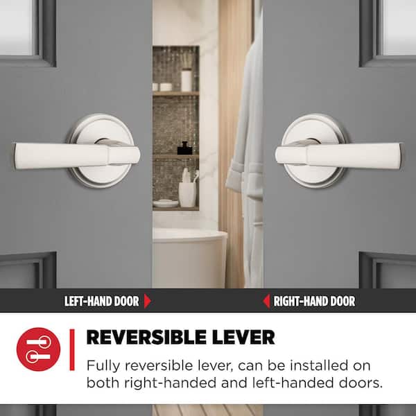 Kwikset Perth Satin Nickel Bedroom Bathroom Privacy Door Handle