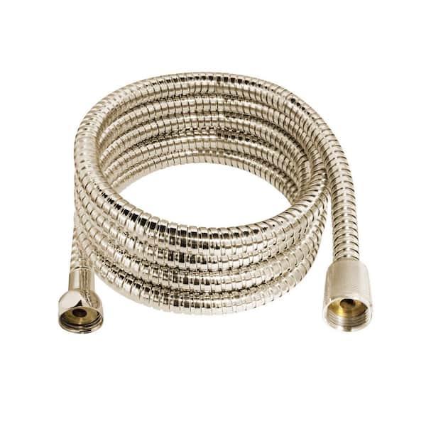 MODONA 72 in. (6 ft.) Premium Stainless Steel (SS304) Shower Hose with Brass Fittings and EPDM Inner Hose in Satin Nickel