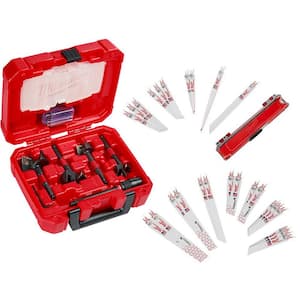 SWITCHBLADE Plumbers Selfeed Bits Set with SAWZALL Wood/Metal Cutting Bi-Metal Reciprocating Saw Blade Set (31-Piece)