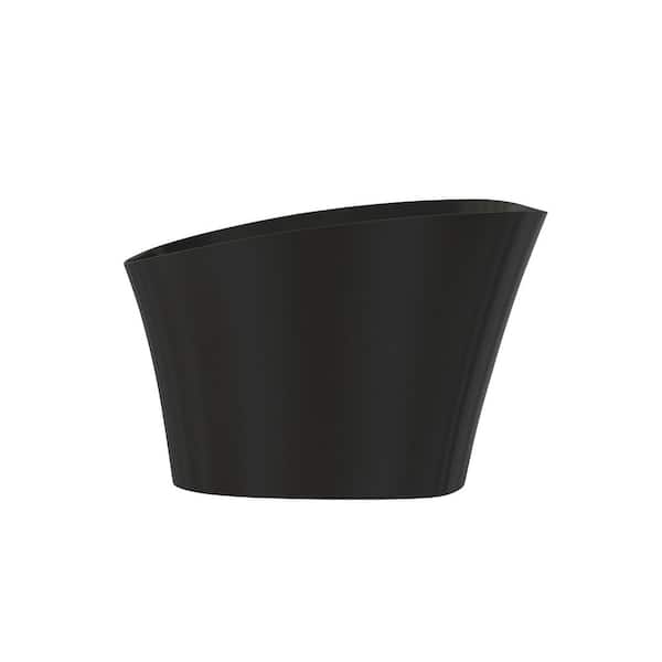 Verna 51 in. x 29 in. Solid Surface Freestanding Japanese Soaking Bathtub Stone Resin Tub with Drain in Black