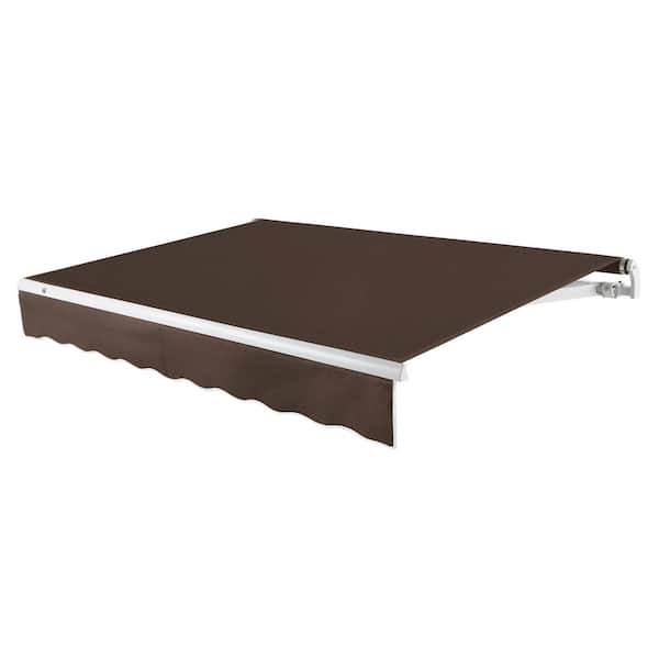 AWNTECH 18 ft. Maui Left Motorized Patio Retractable Awning (120 in. Projection) Brown