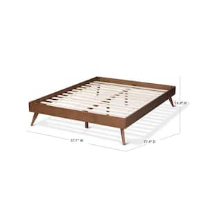 Lissette Walnut Full Platform Bed Frame