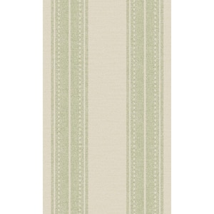 Sage Woven Fabric Inspired Stripes Printed Non-Woven Paper Non Pasted Textured Wallpaper 57 Sq. Ft.