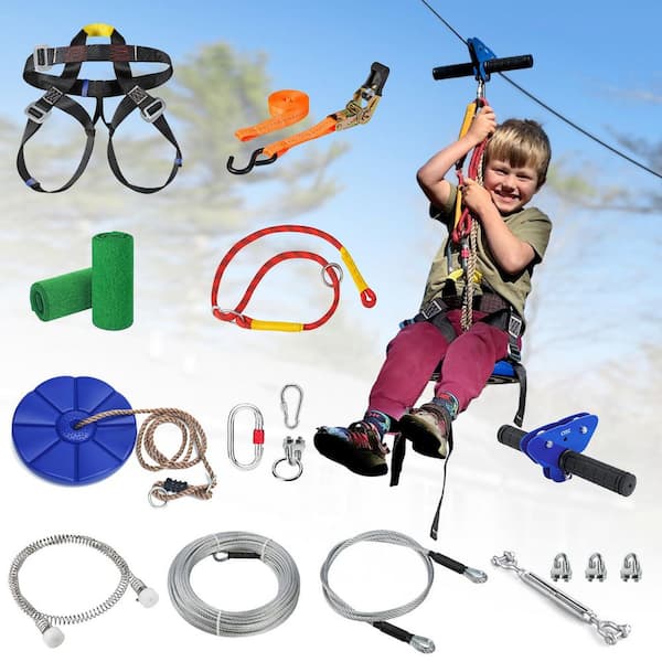 Zipline Series 105 ft. Backyard Outdoor Recreation Kit with