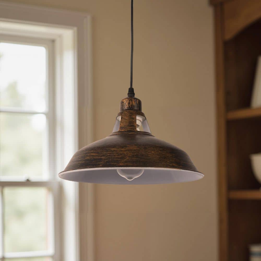 Briignite 1-Light Industrial Pendant Light with Pulley System