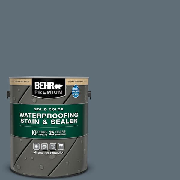 BEHR PREMIUM 1 gal. #N480-6 NYPD Solid Color Waterproofing Exterior Wood Stain and Sealer