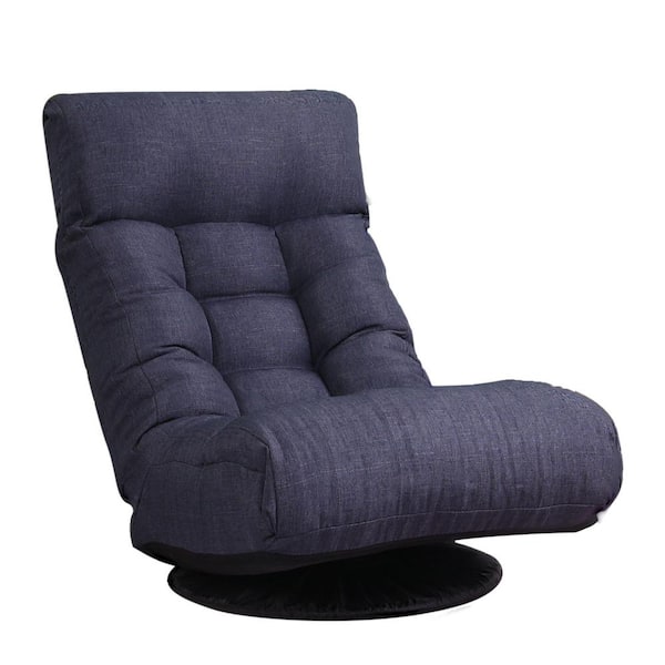 Magic Home Navy Blue Soft Fabric Adjustable Reclining Chair