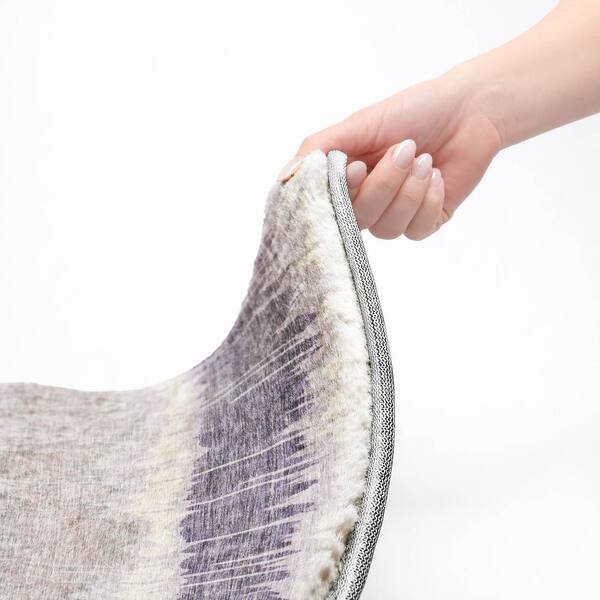 Dream Shag Premium Machine Washable Abstract ADS755 Lavender 2 ft. x 7 ft. Runner Rug