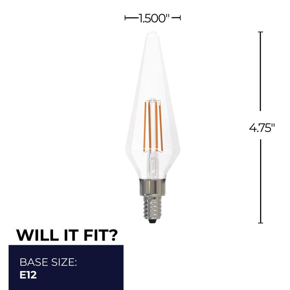 Clear Dimmable LED ST18 Light Bulbs with Medium Base, Pack of 4