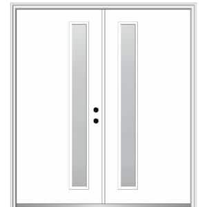 Viola 60 in. x 80 in. Left-Hand Inswing 1-Lite Frosted Glass Primed Fiberglass Prehung Front Door on 4-9/16 in. Frame