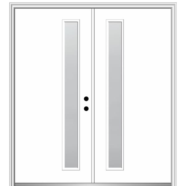 MMI Door Viola 60 in. x 80 in. Left-Hand Inswing 1-Lite Frosted Glass Primed Fiberglass Prehung Front Door on 4-9/16 in. Frame