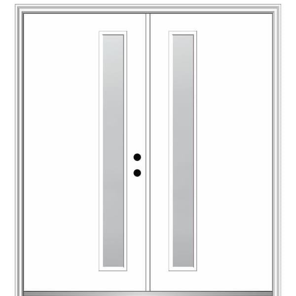 MMI DOOR Viola 72 in. x 80 in. Left-Hand Inswing 1-Lite Frosted Glass Primed Fiberglass Prehung Front Door on 6-9/16 in. Frame