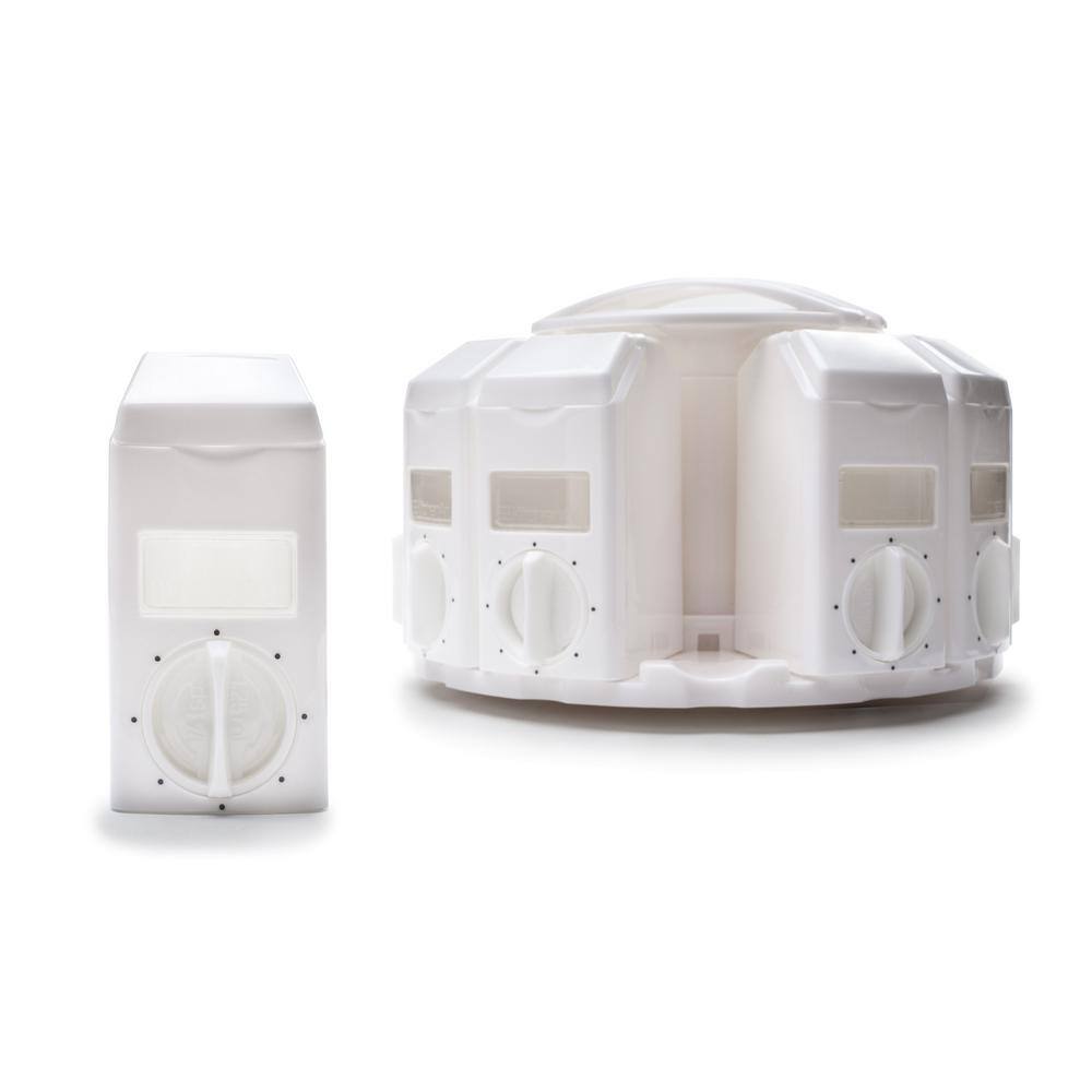 White Rotating Countertop Spice Carousel with Auto-Measure