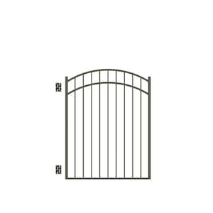 Natural Reflections Standard-Duty 4 ft. W x 4-1/2 ft. H Pewter Aluminum Arched Pre-Assembled Fence Gate