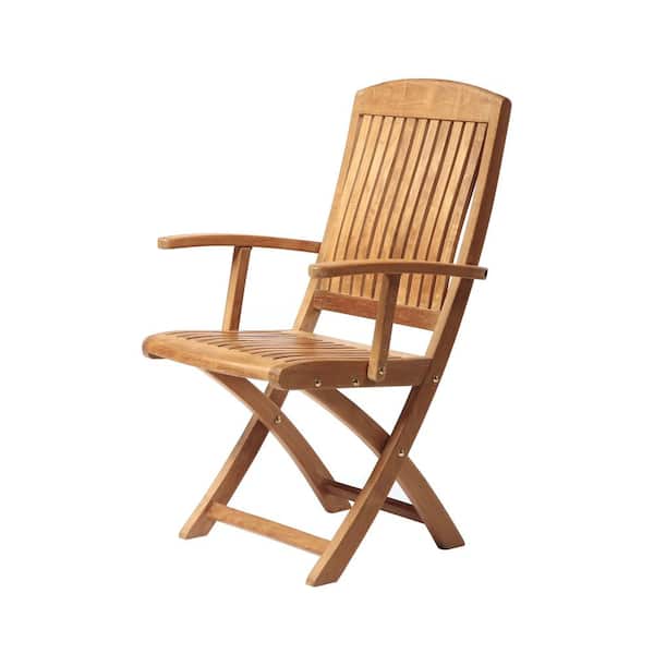 ARB Teak and Specialties Colorado Natural Teak Wood Folding Outdoor Armchair