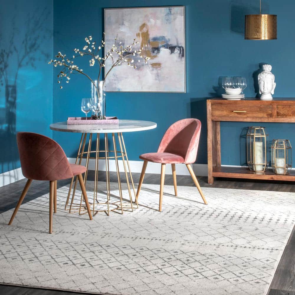 Handmade Geometric Round Synthetic Gray Rug - 6 ft