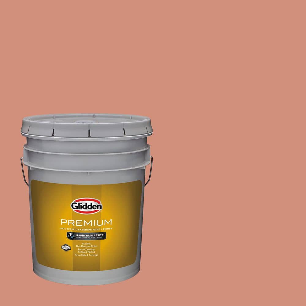 Glidden Premium 5 gal. Orange Essential PPG1063-5 Flat Exterior