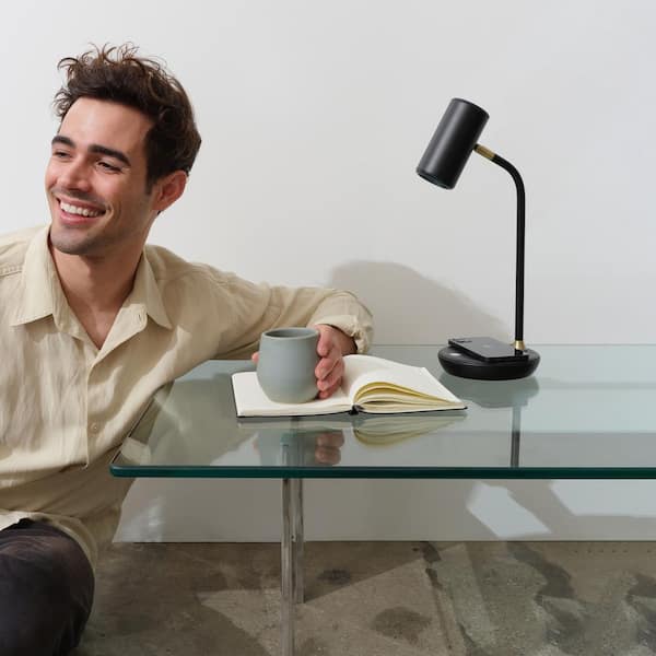 Brightech Ezra 16.5 in. Classic Black Dimmable LED Industrial Desk
