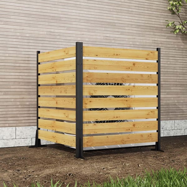 4.6 ft. x 3.2 ft. Outdoor Cedar Wood Privacy Screen (2-Panels) Outdoor Privacy Walls, Enclosures Privacy Fence, Brown