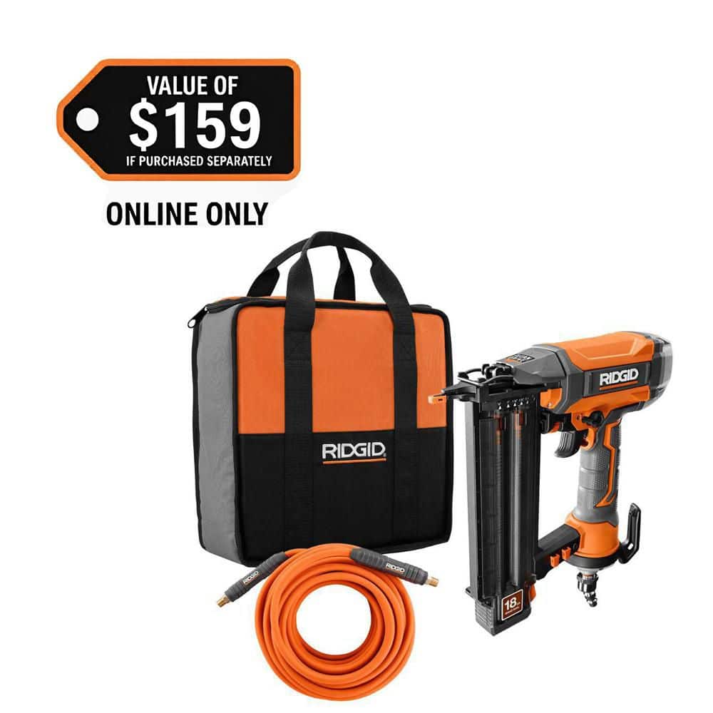 Pneumatic 18-Gauge 2-1/8 in. Brad Nailer w/ CLEAN DRIVE Technology, and Tool Bag, with 1/4 in. 50 ft. Lay Flat Air Hose price history on PriceWatchPro