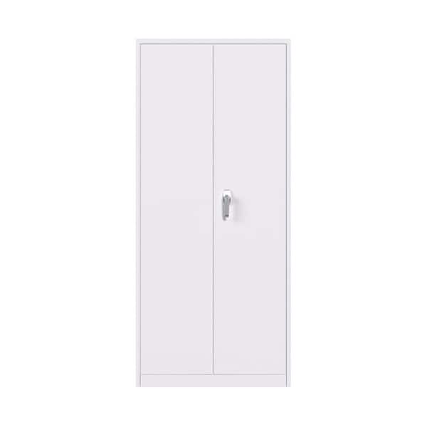 White steel storage cabinet discount