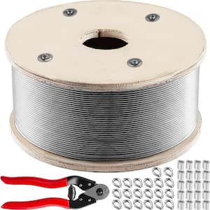 1000 ft. x 1/8 in. Cable Railing Kit 2100 lbs. Loading Stainless Steel Rope with Wire Cutter Sheath for Railing Decking