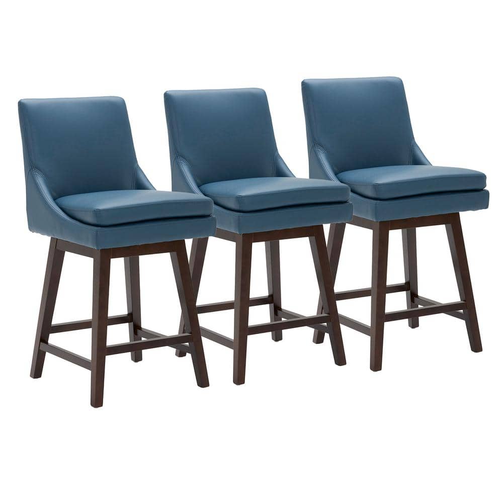 Spruce & Spring Fiona 26.8 in. Dark Blue High Back Solid Wood Frame ...