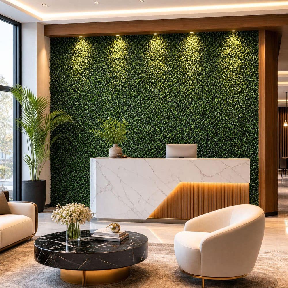 LHY 12- Piece 20 in. x 20 in. Artificial Boxwood Panels, Grass