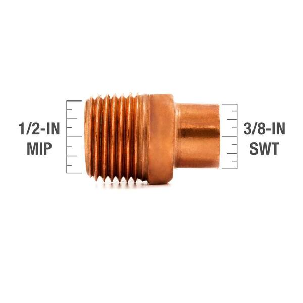 Everbilt 1/2 in. Copper Pressure Cup X MPT Adapter Fitting Pro