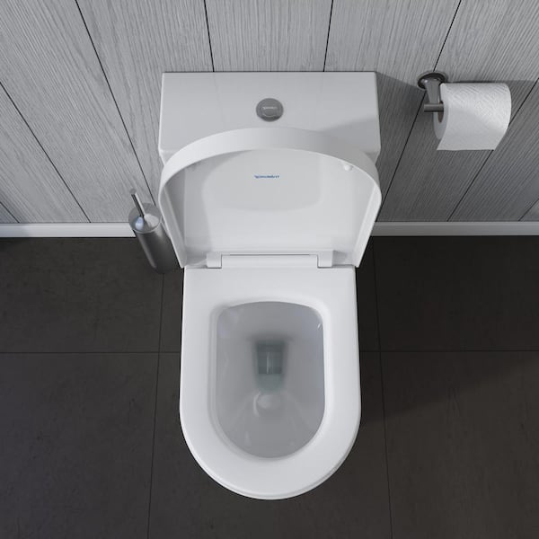 Duravit 1-Piece 1.28 GPF Single Flush Elongated Toilet in White 