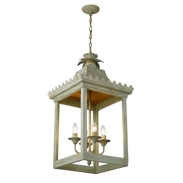 Golden Lighting - Finley Collection 4-Light Vintage Sage Pendant