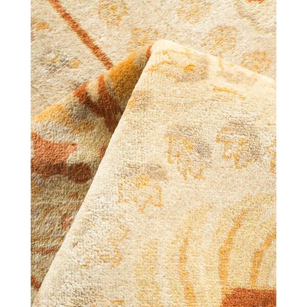 Mogul Ivory 6 ft. x 9 ft. Oriental Wool Indoor Area Rug