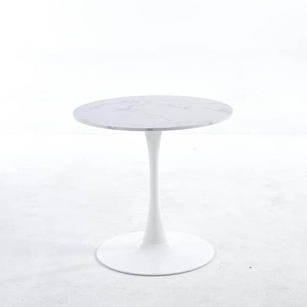 Tenleaf 31.5 in. White Wood MDF Outdoor Coffee Table for 2-4 people