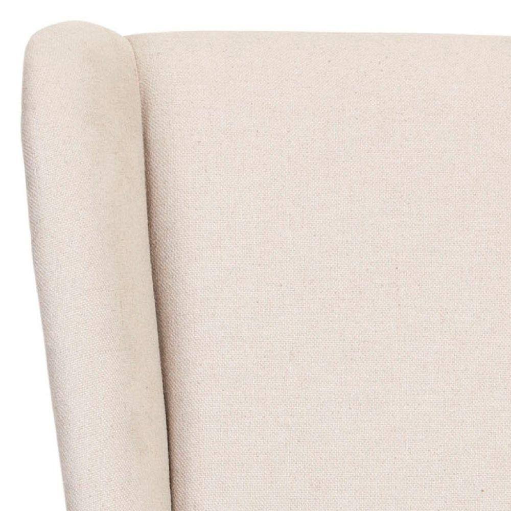 Beige Linen High Back Parsons Side Chair