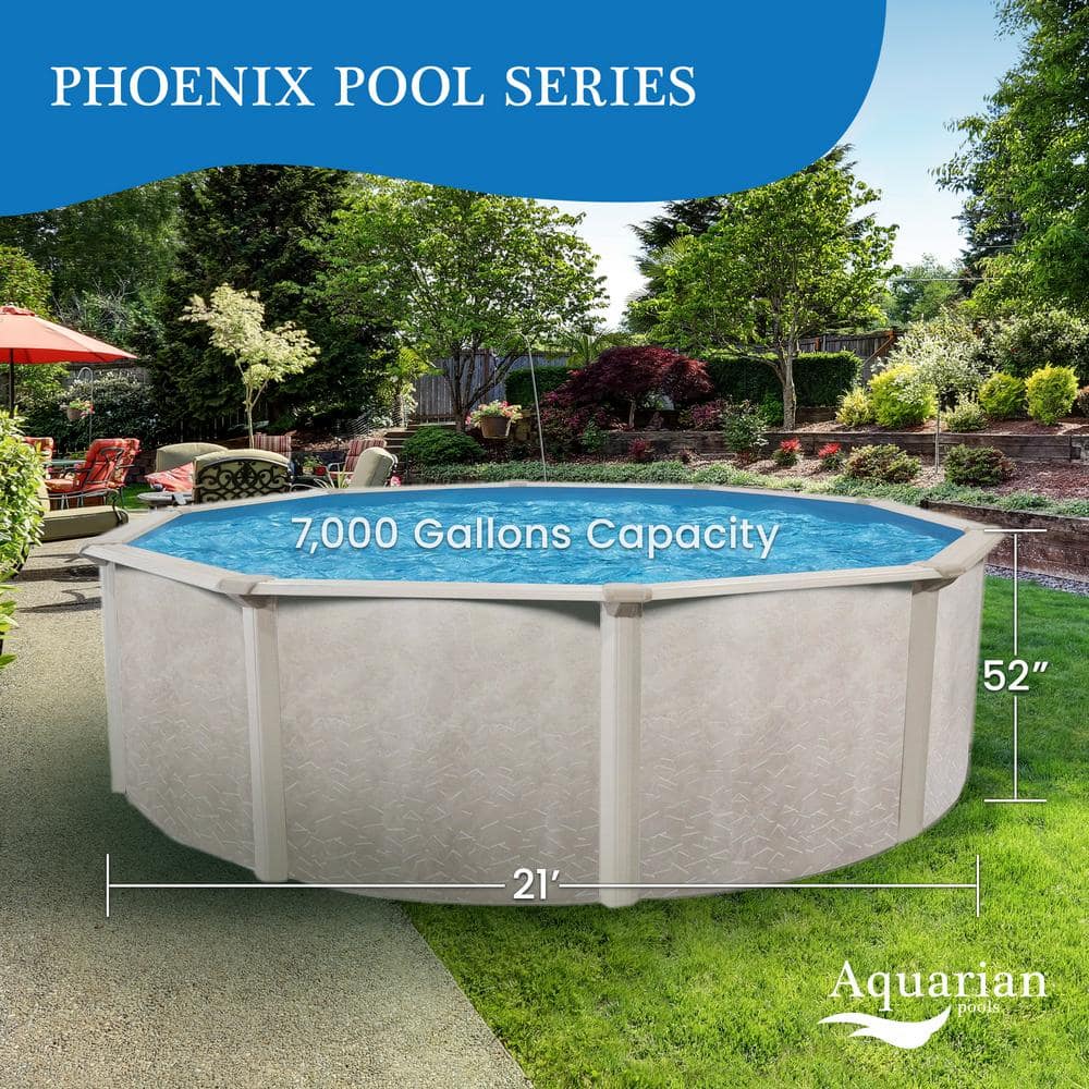 Phoenix 21' Round Steel Frame Pool with Filter Pump and Ladder