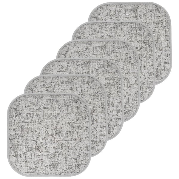 Sweet Home Collection Broadway Square Memory Foam 16 in.x16 in. Non-Slip Back, Chair Cushion (6-Pack), Blue/Black